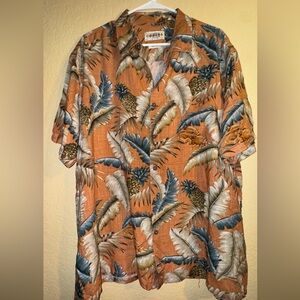 CAMPIA MODA Tropical Orange Button-Up Shirt